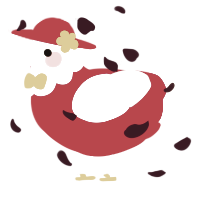 A crimson and white chicken with a head pattern