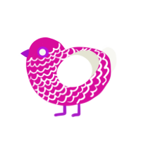 (unnamed), a fuchsia and white chicken with a lace pattern