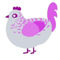 A mist and orchid chicken with a half-lace pattern