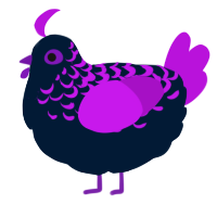 A tumblr and amethyst chicken with a half-lace pattern