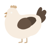 A cream and bark chicken