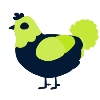 A tumblr and lime chicken with a head pattern