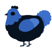 A cream and gold chicken with a head pattern