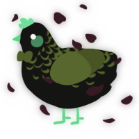 A black and olive chicken with a half-lace pattern