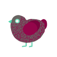 Blood Trail, a grey and maroon chicken with a double-lace pattern