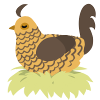 A honey and bark chicken with a lace pattern
