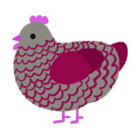 A ash and maroon chicken with a lace pattern