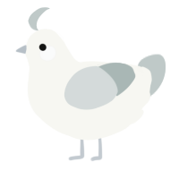 A white and silver chicken