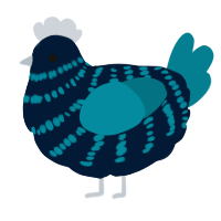 A tumblr and sea chicken with a bar pattern