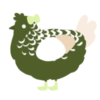 A olive and cream chicken with a half-lace pattern