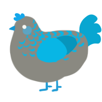 A ash and cerulean chicken with a half-lace pattern