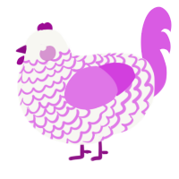 A white and orchid chicken with a lace pattern