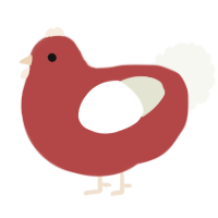 A red and white chicken