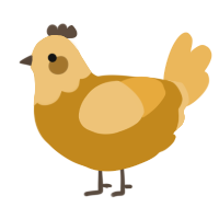A ochre and honey chicken with a head pattern