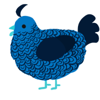 A sapphire and tumblr chicken with a double-lace pattern