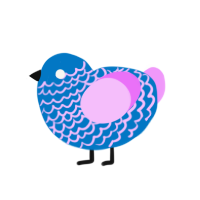 Grace, a sapphire and lavender chicken with a lace pattern