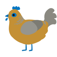 A gold and ash chicken with a neck-band pattern