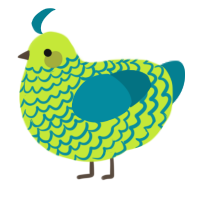 A lime and sea chicken with a lace pattern