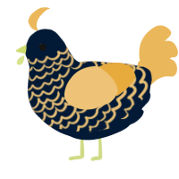 A tumblr and honey chicken with a lace pattern