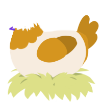 A cream and ochre chicken with a head pattern