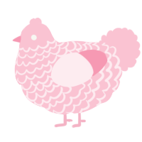 A rose chicken with a lace pattern