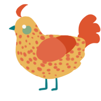 A honey and vermilion chicken with a speckle pattern