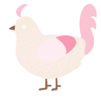 A cream and rose chicken with a lace pattern