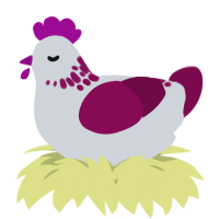 A mist and wine chicken with a neck-speckle pattern