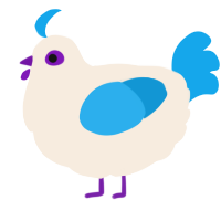 A cream and sky chicken