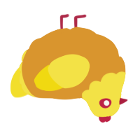 A orange and yellow chicken with a head pattern