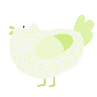 A white and apple chicken with a double-lace pattern