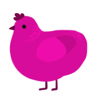 A fuchsia chicken with a neck-band pattern