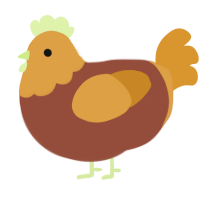 A russet and orange chicken with a head pattern