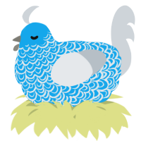 A sky and mist chicken with a double-lace pattern