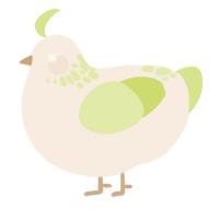 A cream and lemon chicken with a neck-speckle pattern