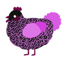 A black and orchid chicken with a double-lace pattern