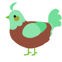 A russet and spring chicken with a head pattern