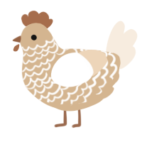 A beige and cream chicken with a lace pattern