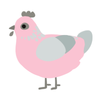 A rose and silver chicken with a neck-speckle pattern