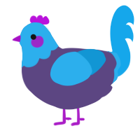 A overcast and sky chicken with a head pattern