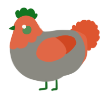 A ash and vermilion chicken with a head pattern