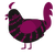 A sable and wine chicken with a bar pattern