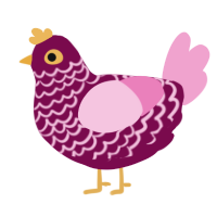 Rosie, a wine and pink chicken with a lace pattern