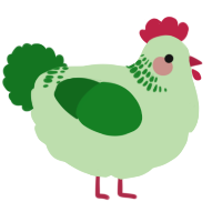 A gluppy and leaf chicken with a neck-band pattern