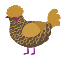 A bark and gold chicken with a lace pattern