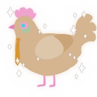 A beige chicken