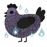 A overcast and sable chicken with a double-lace pattern