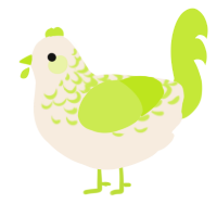 A cream and lime chicken with a half-lace pattern