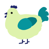 A apple and teal chicken