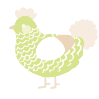 A lemon and cream chicken with a lace pattern